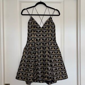 Alice + Olivia Embellished Velvet Cocktail Dress WITH POCKETS, size 4